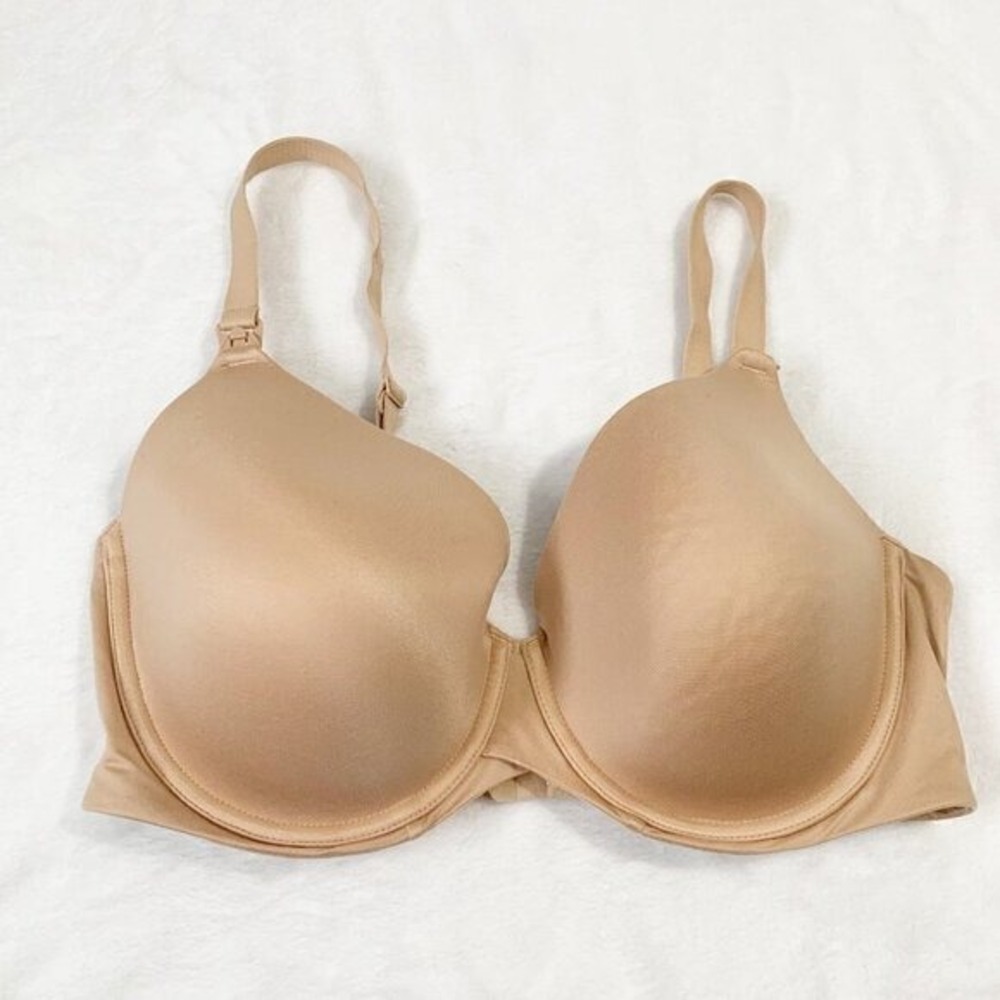 Auden Nursing‎ T-shirt Bra Women 38DD Beige Lightly Lined Full Coverage